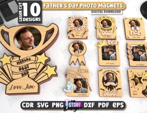 Paquete De Imanes Con Foto Para El Dia Del Padre 2 Creativo Digital